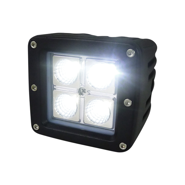 Spec-D Tuning 3" 4 LED WORK LIGHT SQUARE- FLOOD BEAM PATTERN, PK  2 LF-3204FSQ